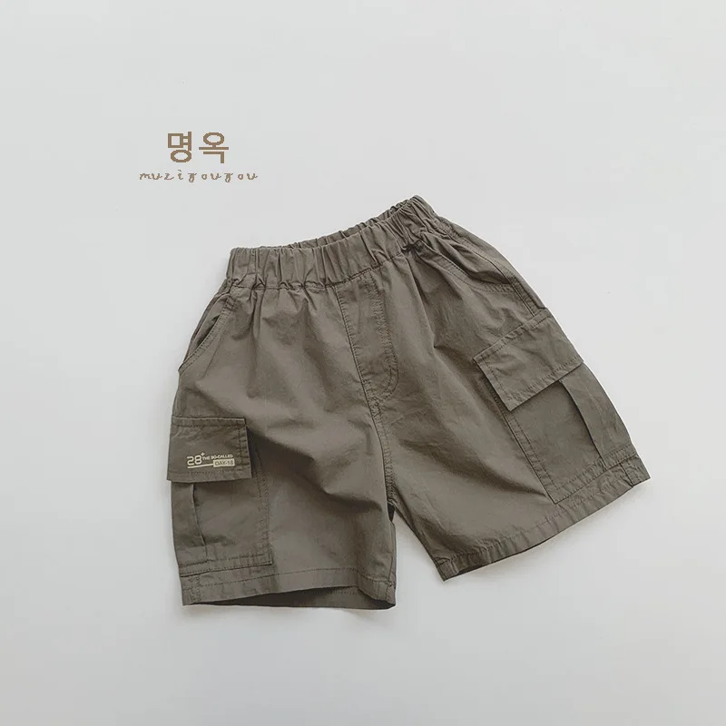 Summer New Children Shorts Cotton Girls Thin Casual Shorts Solid Toddler Boys Loose Versatile Cargo Pants Kids Clothes