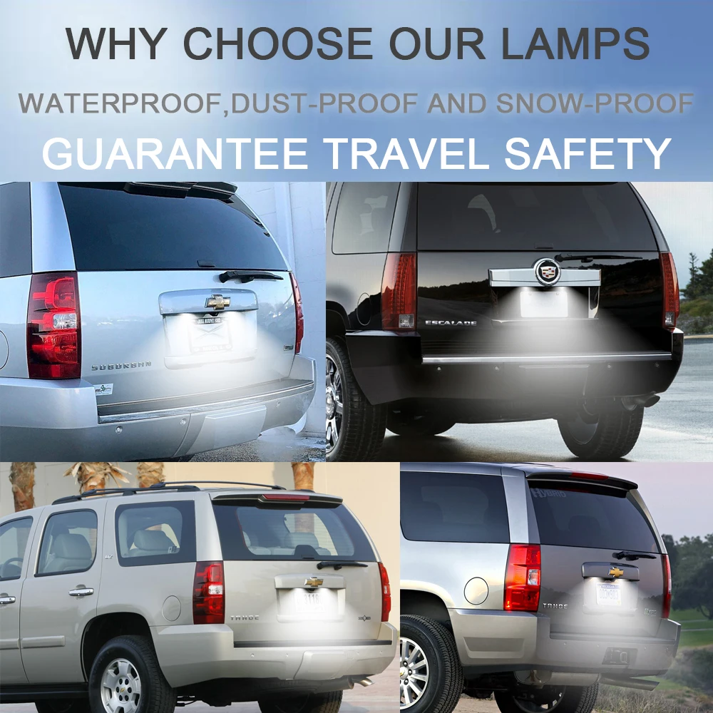 LED License Plate Tag Lights For 2007-2014 Suburban Tahoe Yukon Escalade ESV CN - Foto 4