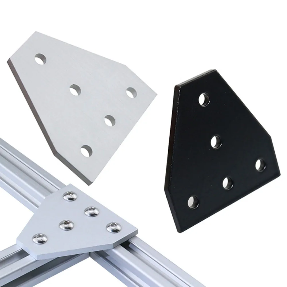 

1pcs 5 Hole Joint Board Plate Corner Angle Bracket Connection Joint Strip 90 Degree For 2020 Aluminum Profile Black/Silver