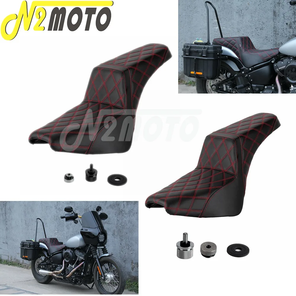 Stitch Seat Pad Step 2 Up Gel Seat Cushion For Harley Softail FLDE FLHC