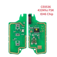 Keyyou Car rmote แผงวงจรอิเล็กทรอนิกส์ CE0523 CE0536สำหรับ Peugeot 407 407 307 308ซีตรอง C2 C3 C4 C5ชิป ID46 ask/fsk 4