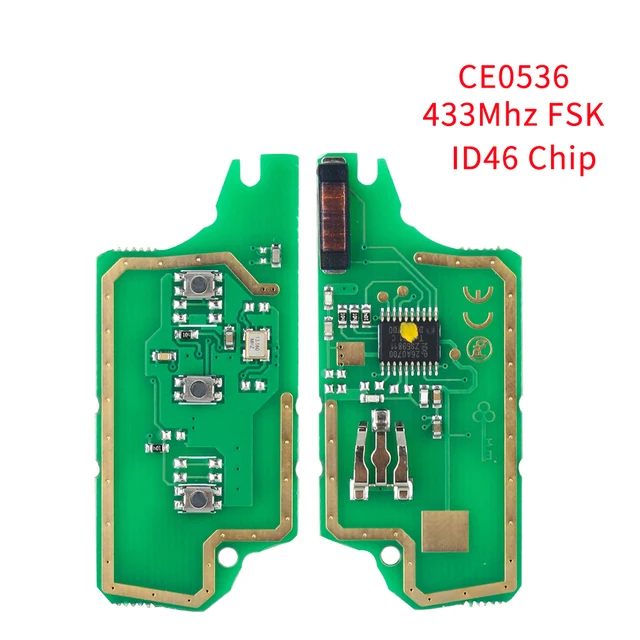 Keyyou Car rmote แผงวงจรอิเล็กทรอนิกส์ CE0523 CE0536สำหรับ Peugeot 407 407 307 308ซีตรอง C2 C3 C4 C5ชิป ID46 ask/fsk 4