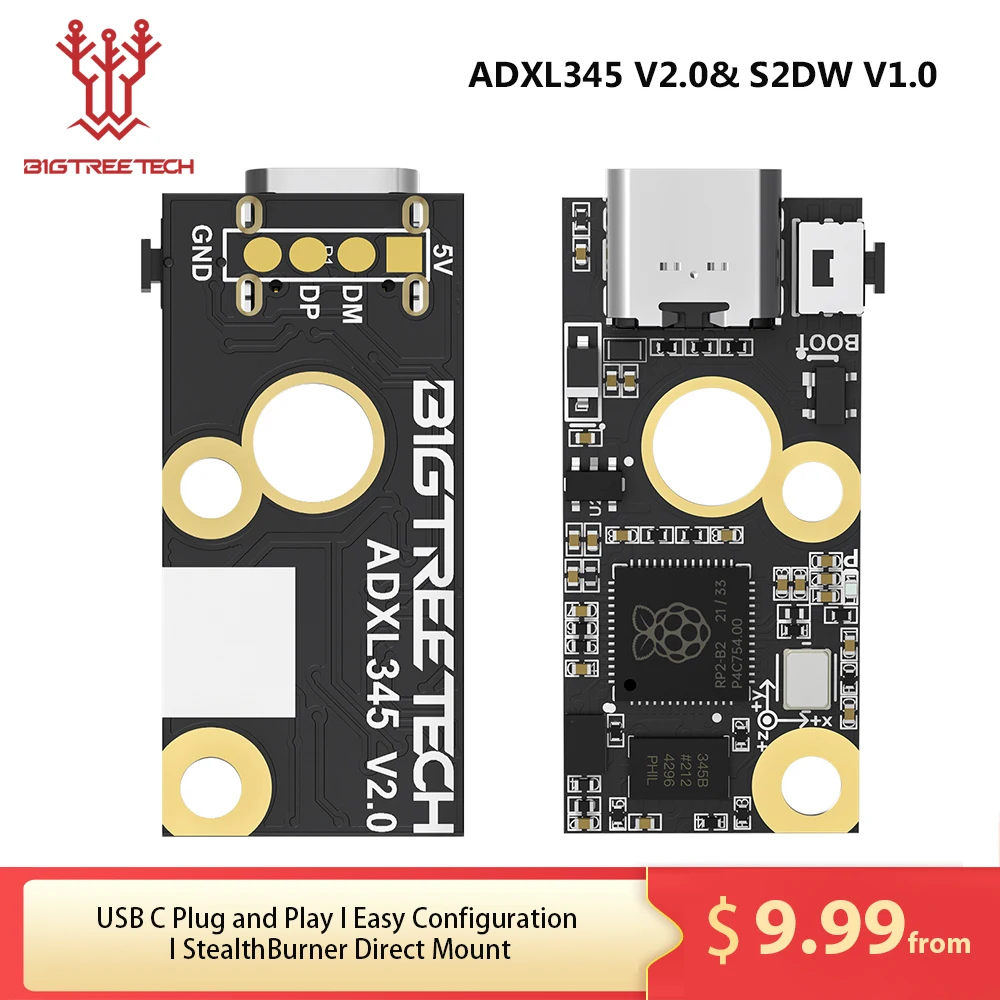 Bigtreetech-placa Acelerômetro Stealthburner para Extrusora Klipper Hotend Raspberry pi Peças de Impressora 3d Btt Adxl345 V2.0