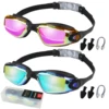 No Leaking Anti Fog Professional Swimming Goggles Adjustable with Earplugs Storage Box Pool Glasses for Swim Sports Adults Kids