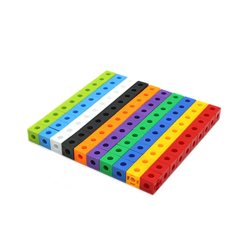 100pcs 10colors Multilink Linking Counting Cubes Snap Blocks Teaching Math Aids Manipulative Kids Early Education DIY Toy