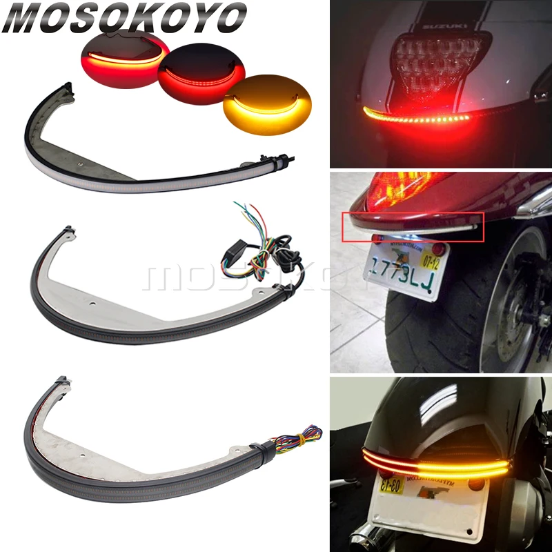 

For Suzuki Boulevard M109R Amber/Red LED Sequential Flowing Rear Turn Signal Tail Tidy Fender Eliminator Brake Light Taillight