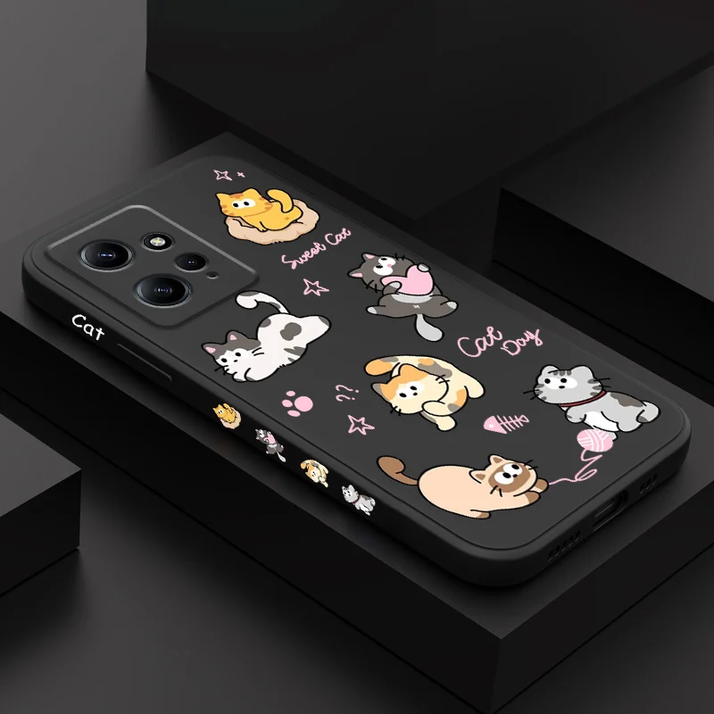 Cat String Ball Liquid Silicone Phone Case - Soft Protective Cover