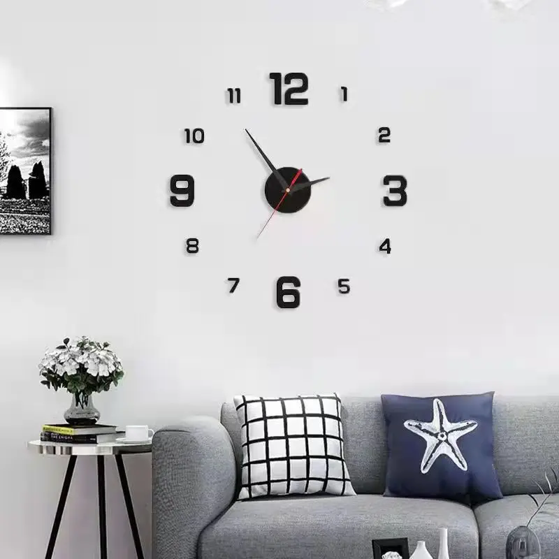 Description Picture 5 of itemCreativity Clock Wall Decoration DIY Frameless Decoration for Bedroom Decorations for Home Room Elegant Room Ornaments Decor
