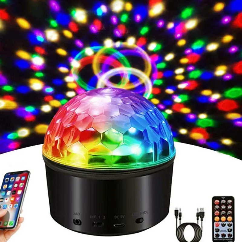 

3 In 1 Disco Lights Bluetooth Speaker Light 9 Colors Magic Ball Party Light Sound Activated Strobe Lights rgb LED Night Light