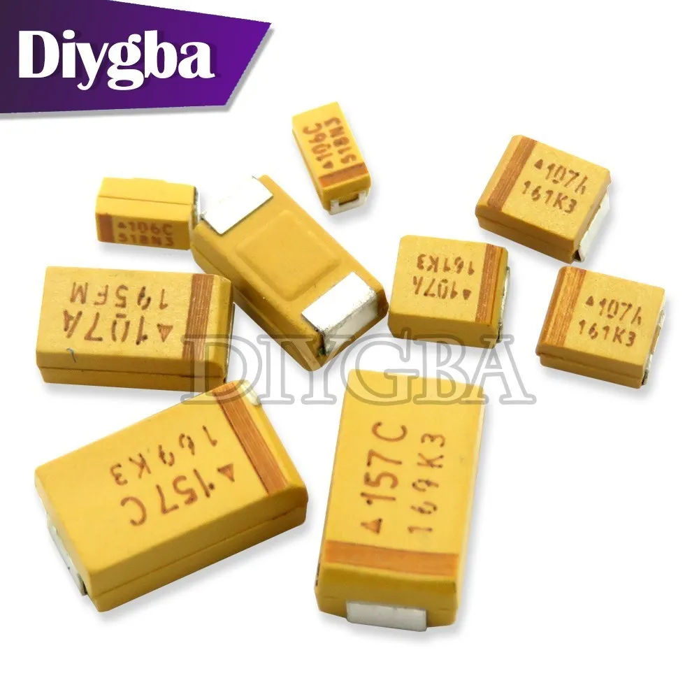Tantalum Capacitor 10PCS A B C D Type Tantalum Capacitor 100UF 150UF 220UF 330UF 470UF 680UF 6V 6.3V 10V 16V 25V 35V 50V 4.7/6.8/10/15/22/33/47UF