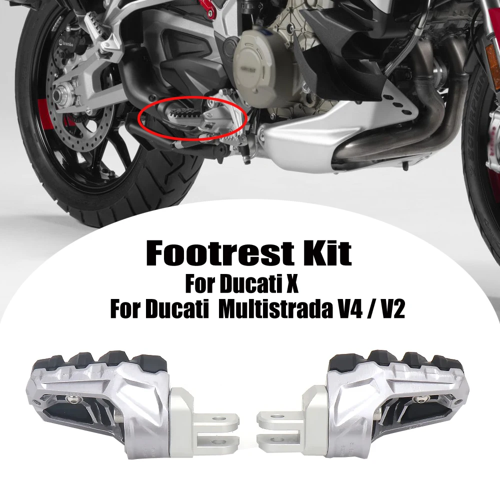 

Motorcycle Universal Foot Pegs Footrest Kit For Ducati Desert X 2022-2024 Multistrada V2 S 2021-2024 MULTISTRADA V4 S 2020-2024