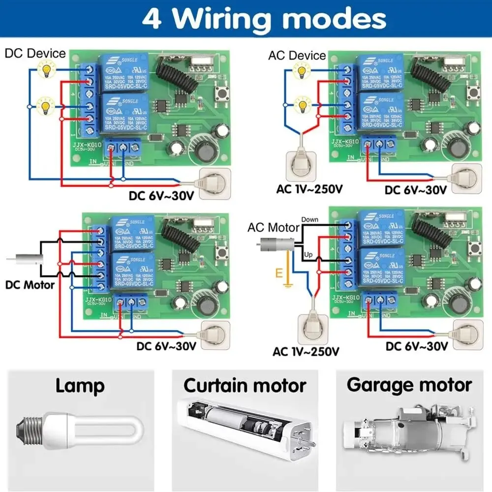 DC 12V 10A Secure Remote Control Switch Wireless Relay Module Receiver DIY Controller Smart Switch Wireless Switch