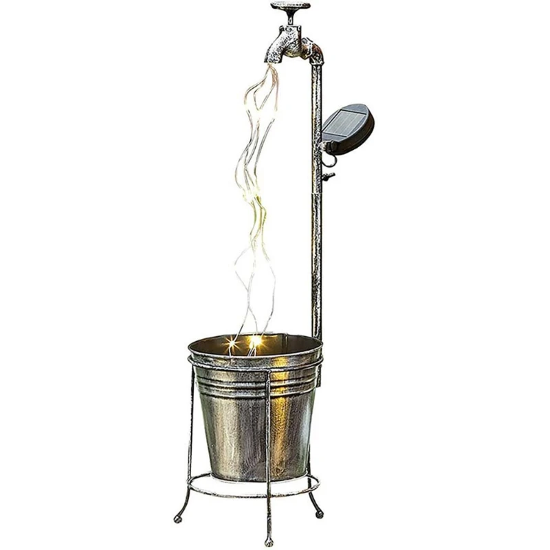 

Outdoor Garden Art Light Decoration Solar Powered Water Faucet Planter Watering Can Fairy LED Strands Lamp
