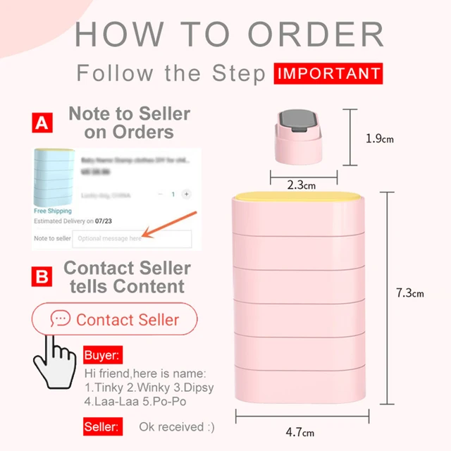 5 in 1 Custom-made Baby Name Stamp DIY for Children Name Seal Student Teacher Chapter Not Easy To Faded Name Stamp Waterproof 2