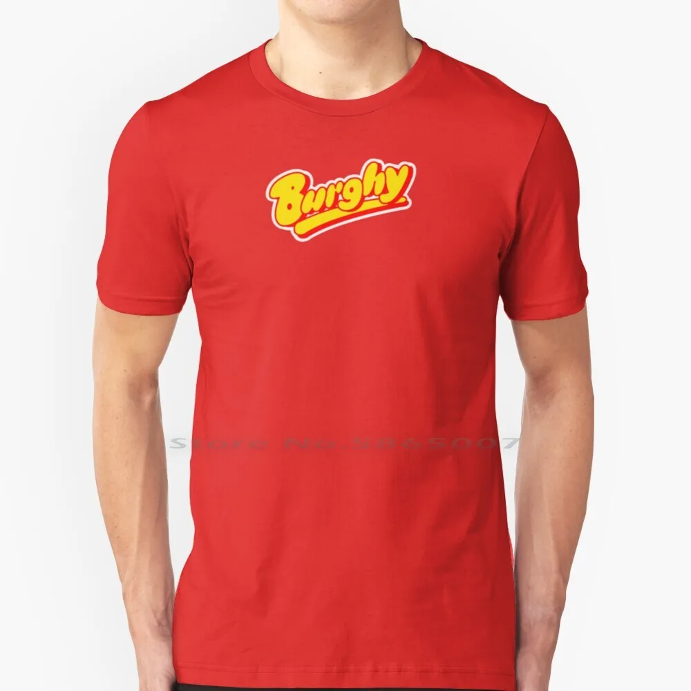 Maglietta Burghy 100% Cotone Burghy Anni 80 Fast Food Italia Anni 90 Bevanda Italia Big Size 6Xl Tee Gift Fashion