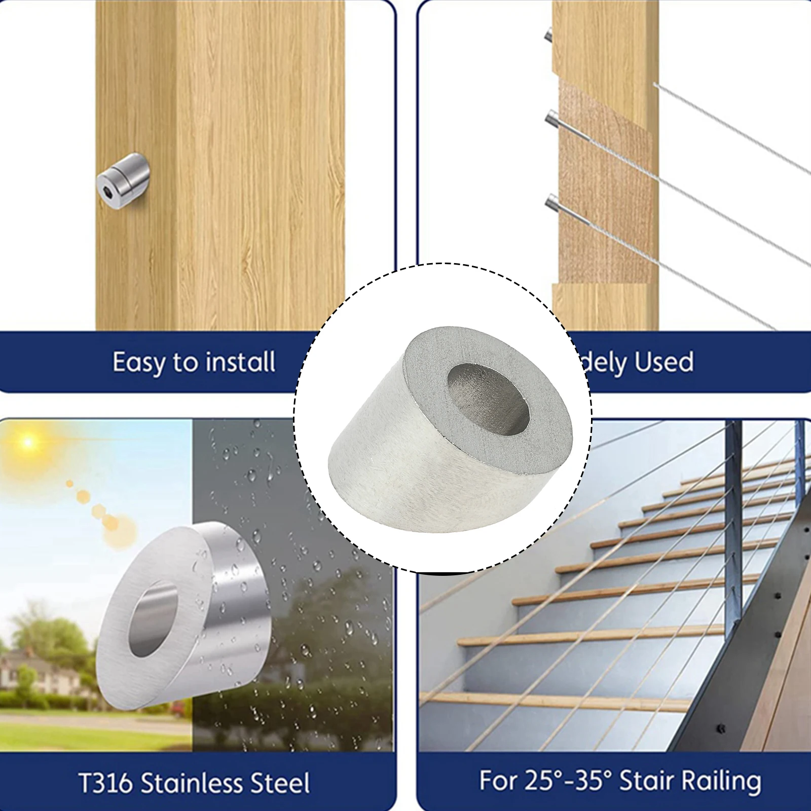Deck Cable Railing Kit, 30 Graus, 1