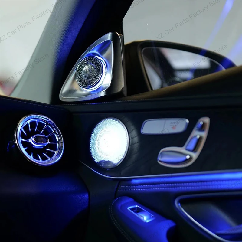 3/64-Color LED Ambient Lighting Kit – Interior Retrofit for Mercedes-Benz C/GLC Class Coupe W205, C43, C63, X253 (Door, Speaker, and Vent Covers)itSet 2