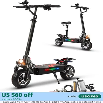 High-Speed Off-Road Electric Scooter 3200W Dual Motor Long Endurance Mileage with Silent Tire Foldableing Commuting E-scooter 1