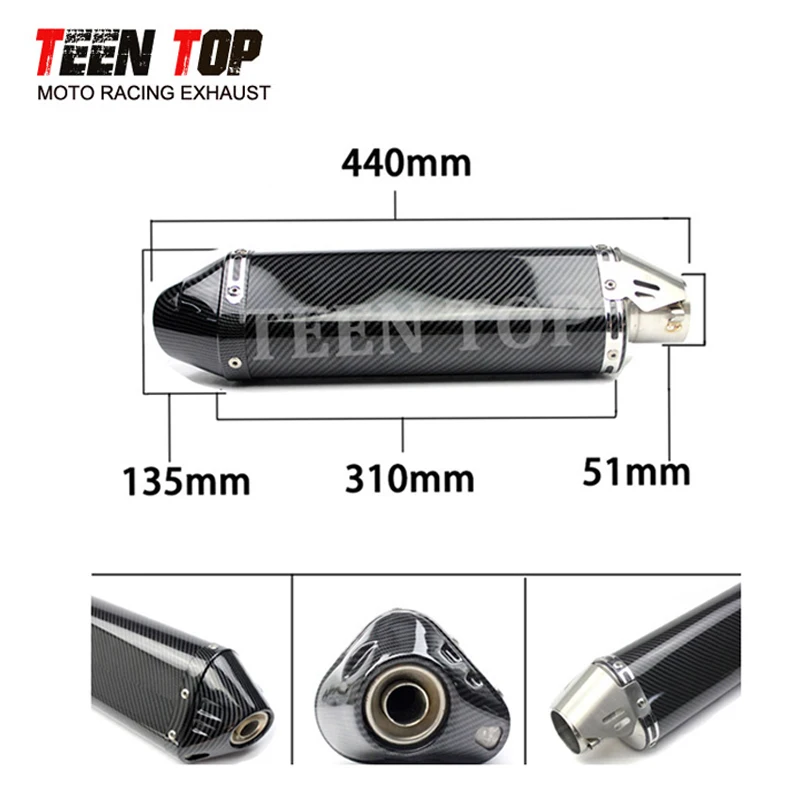 Universal Motorcycle Muffler For KTM Duke 390 RC390 Duke690 790 Exhaust Motorcycle Accessories Carbon Exhaust Z900 Ninja650 400 - Image 3