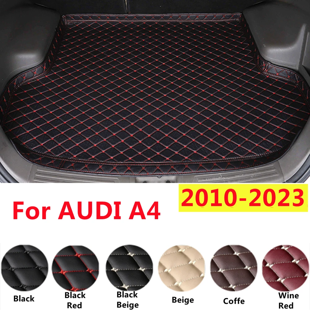 

SJ Professional All Weather Car Trunk Mat Fit For AUDI A4 2010-2023 XPE Leather Tail Liner Rear Cargo Pad WaterProof High Side