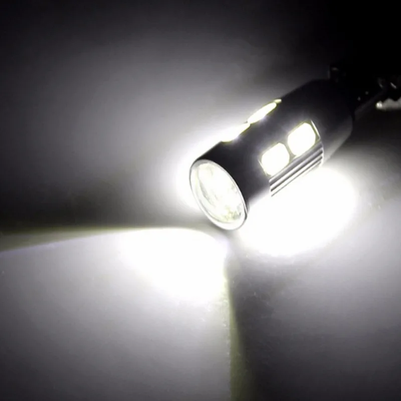 2PCS W5W T10 12V 6000K 5630 10 SMD Car LED Bulb Canbus License Plate Wedge Side Turn Singal Light Super Bright White 6