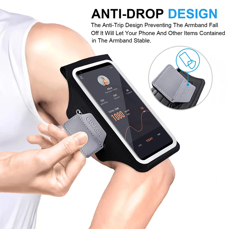 Mobile Phone Armband Phone Arm Band Phone Armband Sports Arm Bag Fitness Arm Bag HAISSKY 7.0 Large Running Sports Armbands For iPhone 16 15 14 13 12 Pro Max Zipper Earphone Pocket Arm Bag For Samsung S24 Ultra