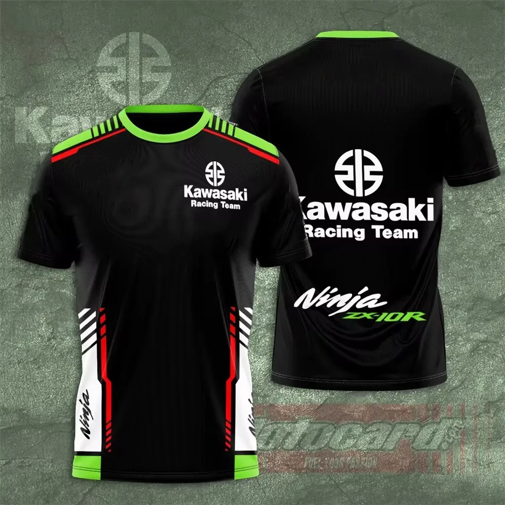 Camiseta del equipo de carreras de motos Kawasaki para hombre