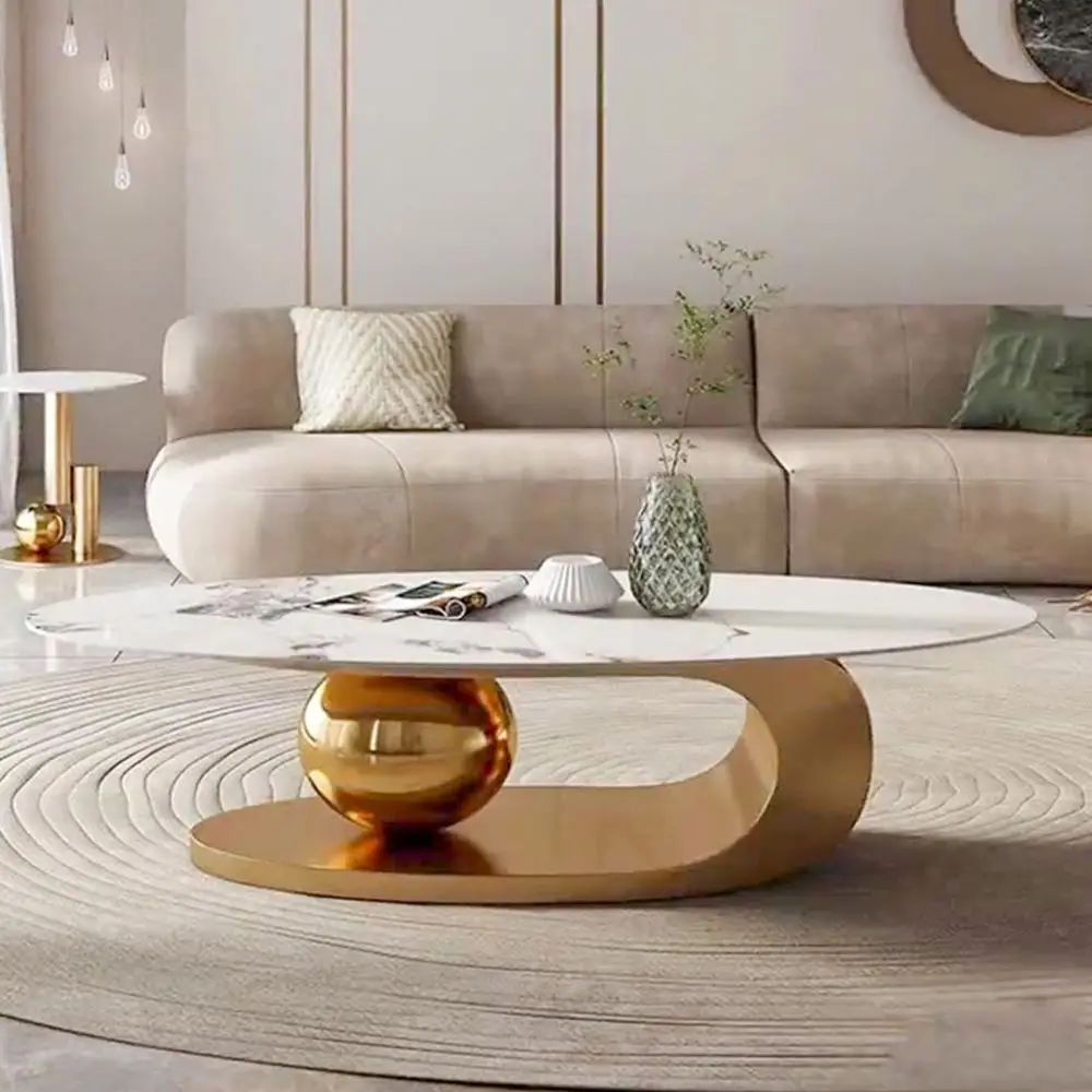 Movable Center Small Retro Metal Simple Round Nordic Portable Luxury Modern Coffee Tables for Living Room Bed Side Table Bedroom