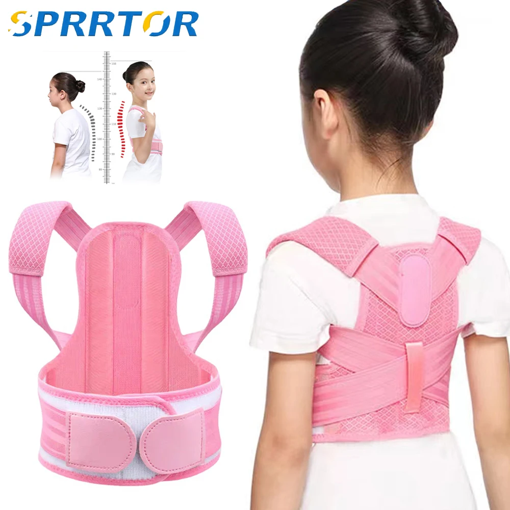 

Posture Corrector for Children,Upper Back Brace Adjustable and Clavicle Support for Thoracic Kyphosis and Shoulder Pain Relief