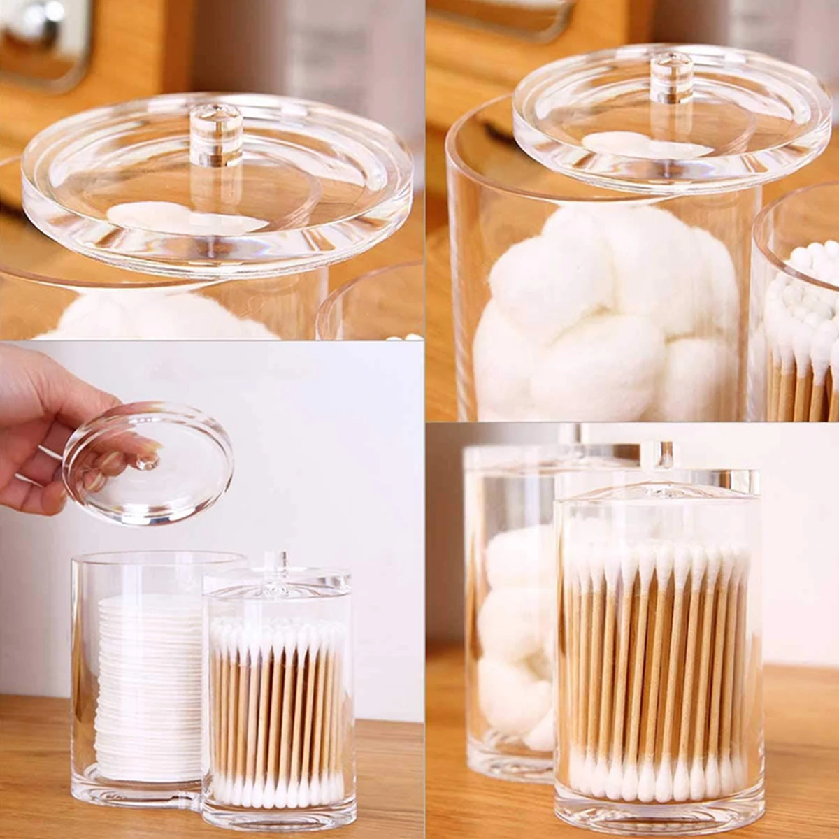 Portable Toothpick Holder Qtip Holder Travel Case Floss Pick Dispenser  Clear Acrylic Storage Box Canister Container With Lid For - AliExpress