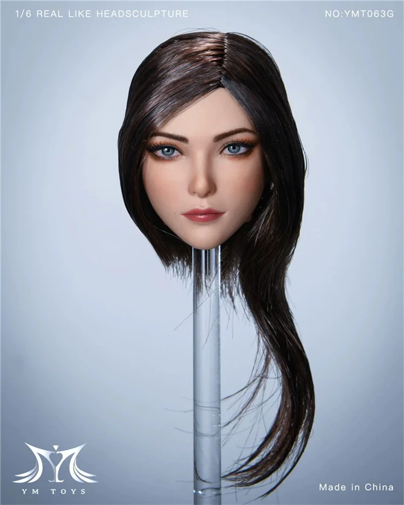 

Dolls YMTOYS 1/6 YMT063 Agent Hair Wan Er Head Sculpt Fit for 12'' Suntan Female TBLeague JIAOU Action Figure Body