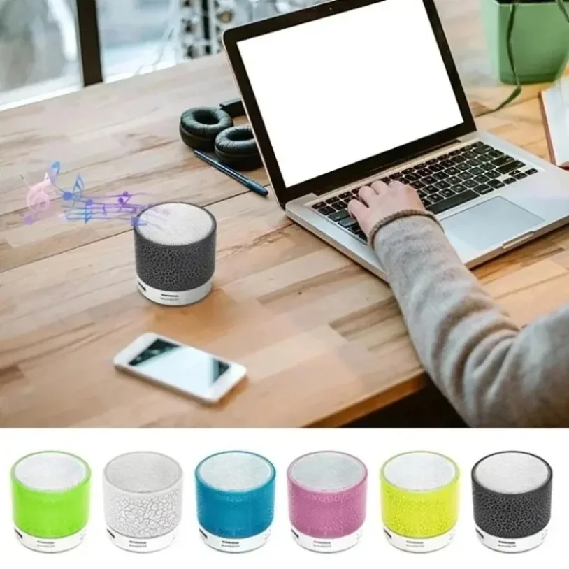 For All Smartphone Car 3D Stereo Music Surround Wireless Speaker Bluetooth-compatible Mini Speaker LED TF Card Outdoor Sound Box