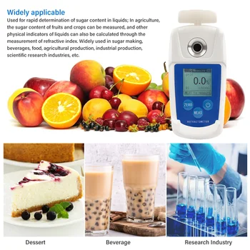 Yieryi Digital 0-55% Brix Refractometer Fruit Juice Beverage Sugar Content Meter Grape Juice Beverage Sugar Content Monitor Test 6