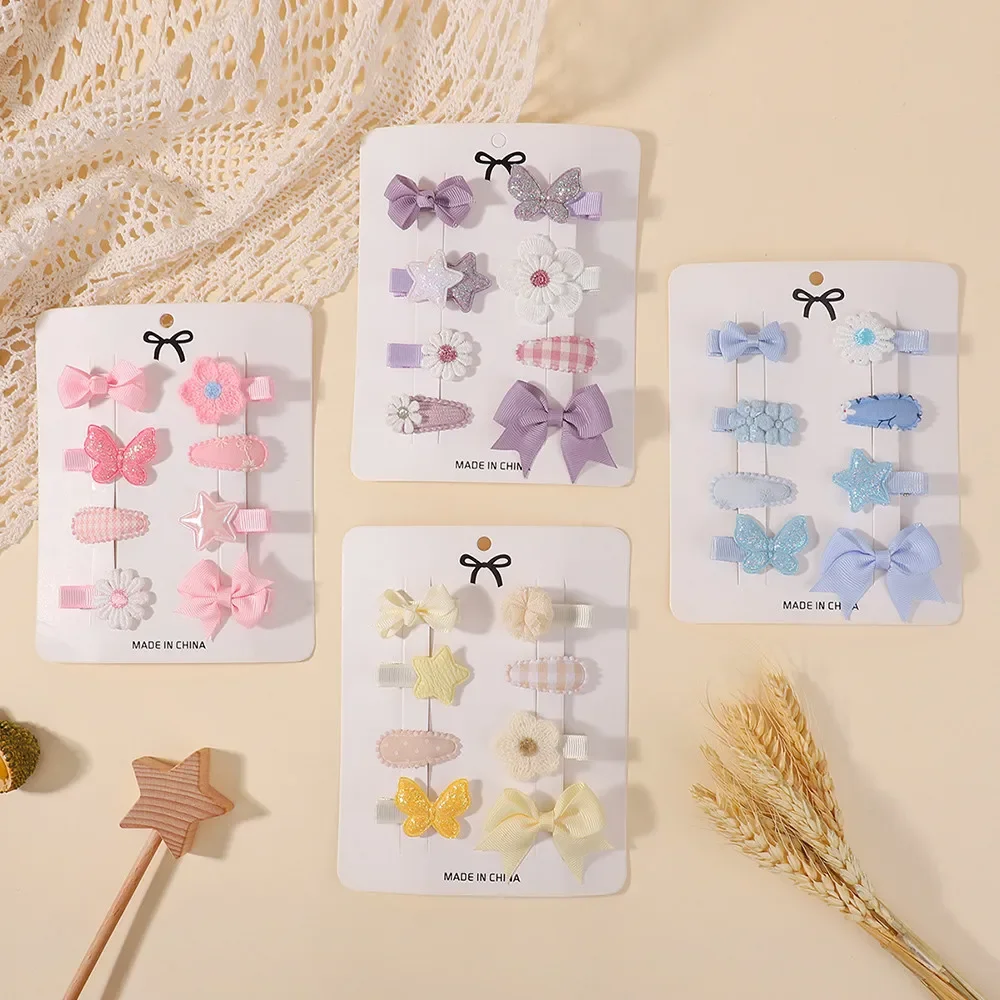 8 Teile/satz Süße Bowknot Mini Haarspange Haarspangen für Mädchen Mode Haar Clips Geschenk Set Frische Haar Zubehör – Detail 5