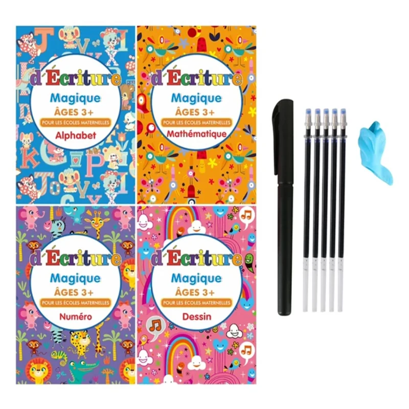 

New Large French Magic Practice Copybook Reusable French Alphanumeric Calligraphy Writing Children Copybook