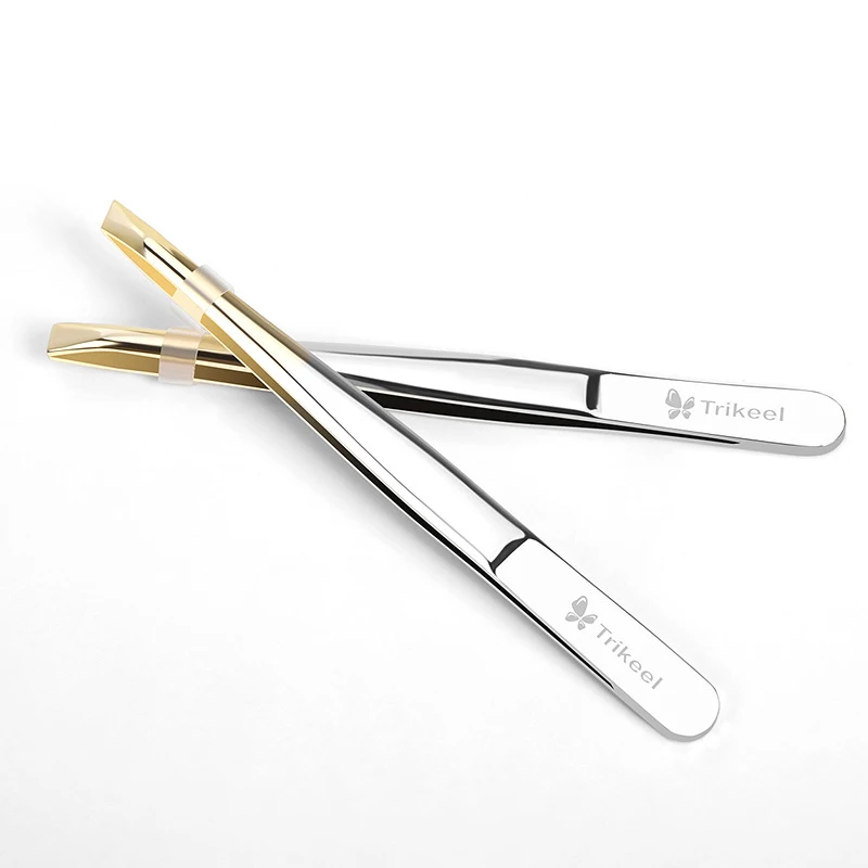 Stainless steel eyebrow clip beauty and makeup eyebrow repair tool Eyebrow clipper with slanted eyebrow forceps 2