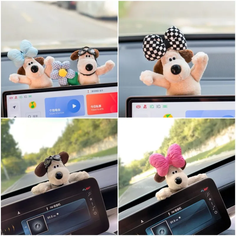 

Cartoon Anime Gromits Plush Doll Car Central Control Screen Decoration Kawaii Cute Auto Interior Decorate Plushie Accessories