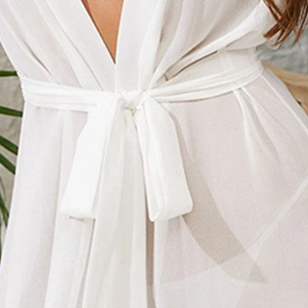 White Bride Wedding Morning Gown Lace Bathrobe Kimono Lady Elegant Sleepwear V-Neck Nightwear Satin Intimate Lingerie