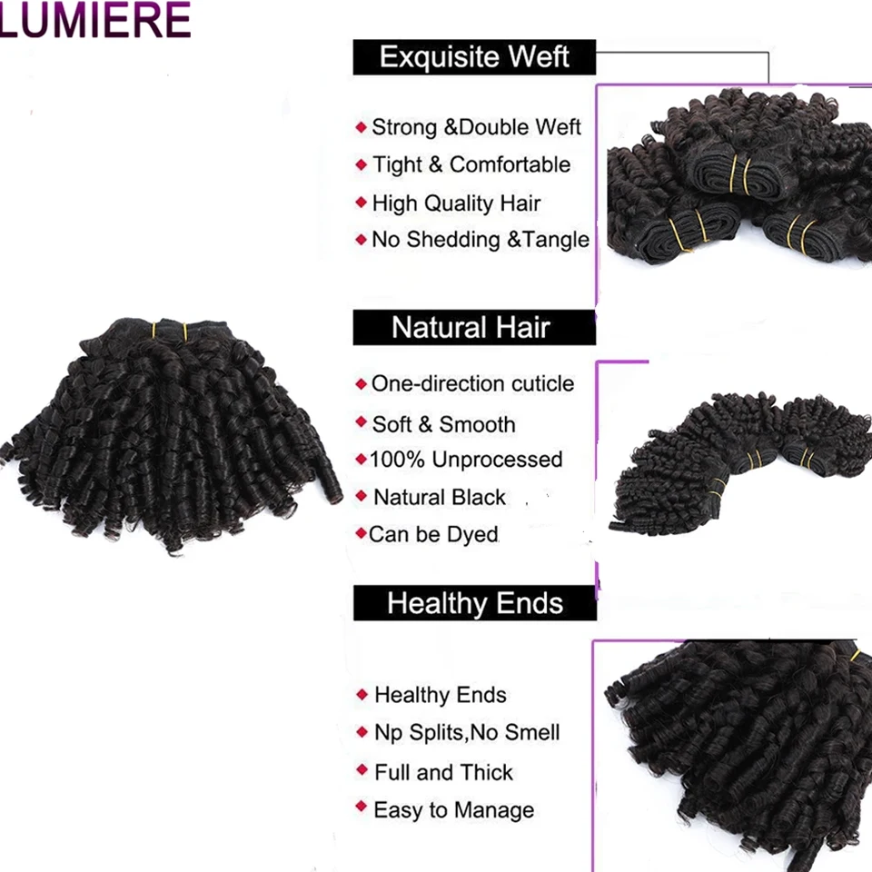 14-24inches Remy Natural Color Peruvian 1/3/4 Machine Double Weft Fumi Curly Human Hair Bundles For Black Women human hair extensions