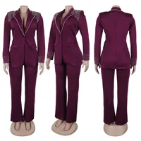 Hope Pearl Splicing Long Sleeve Blazer Pant Set 5