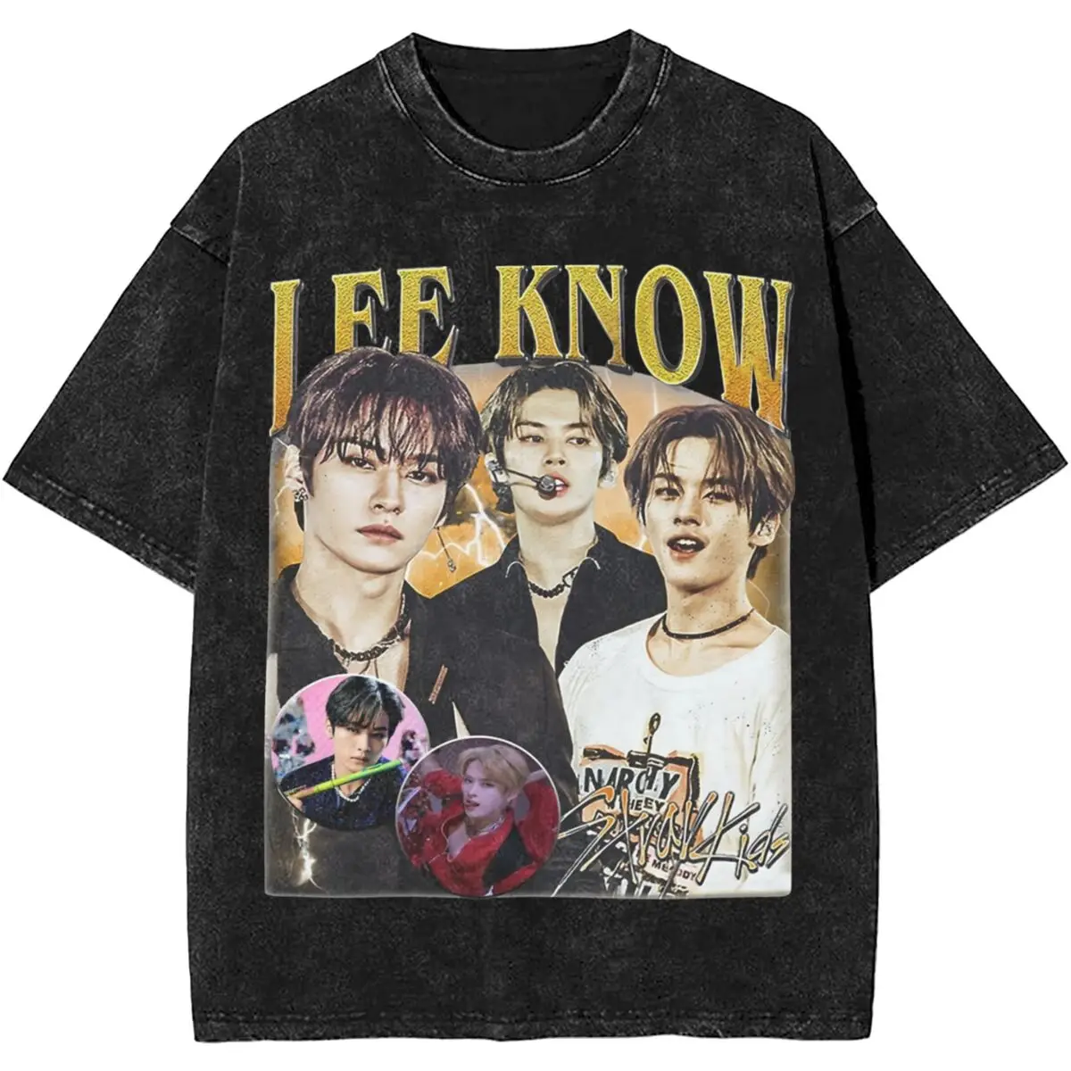Футболка Мужская/Женская в стиле ретро, одежда с голенищем в стиле 90-х, с принтом SKZ Boyband Kpop, уличная одежда