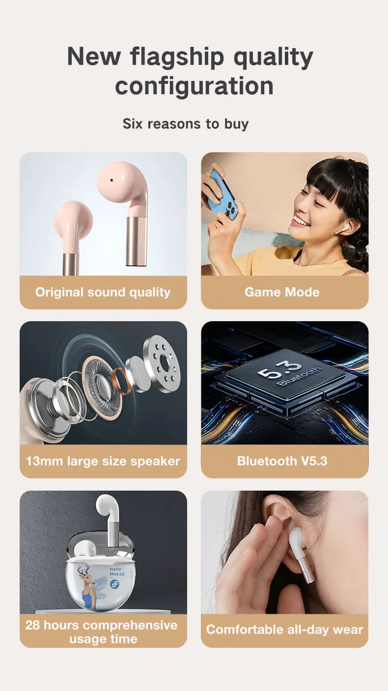 Fineblue HELLO'LU TWS Earbuds | True Wireless Earbuds Waterproof LED colorful light Fineblue HELLO'LU TWS Earbuds | True Wireless Earbuds Waterproof LED colorful light