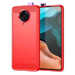 Soft Silicone Shockproof Matte Case - Flexible Protective Back Cover for Redmi K30 Ultra (Red)