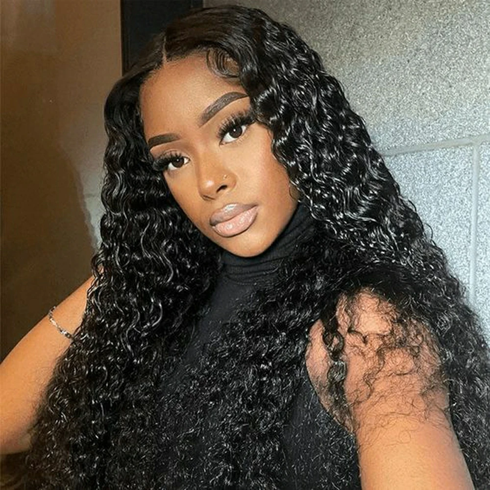 

30 inch Water Wave Lace Front Human Hair Wigs 360 Lace Frontal Wig Curly Transparent Pre plucked Brazilian Remy Full Lace Wigs