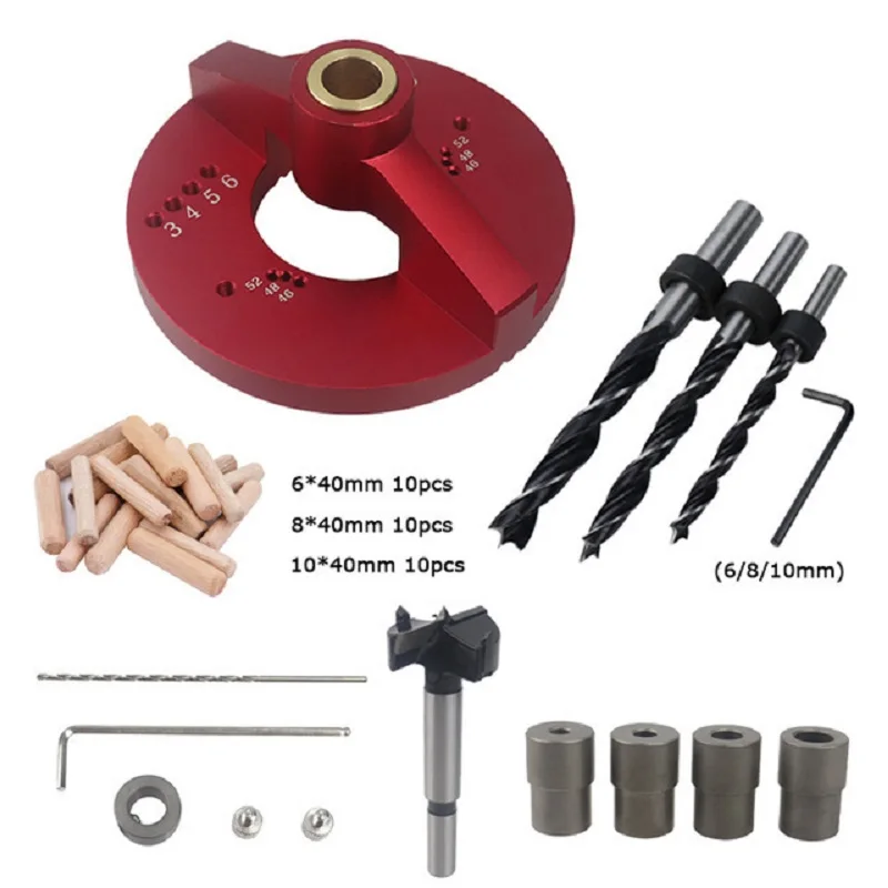 Multifunctional 35mm Cup Hinge Punch Jig Hole Drill Guide + Forstner