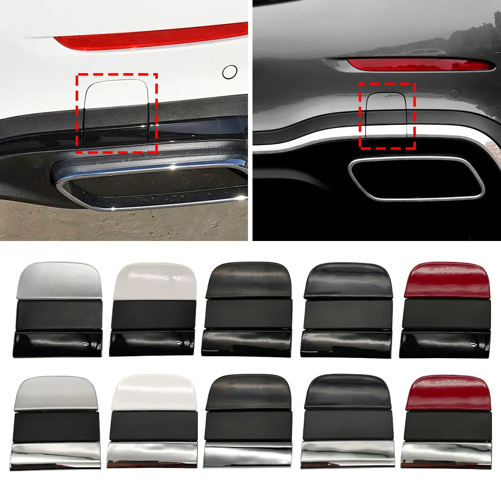 Luxury Car Rear Bumper Tow Hook Cover Cap - White/Black Finish