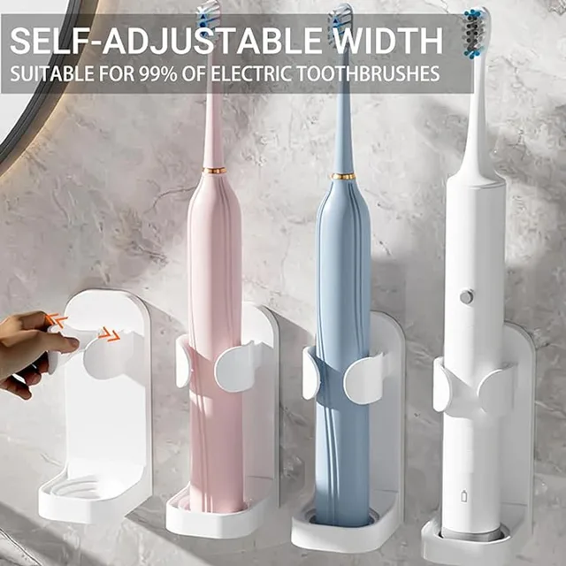 Electronic Toothbrush Holder Wall Mounted Adhesive Toothbrush Holders Toothbrush Organizer to Saving Space and Keep Drying 2