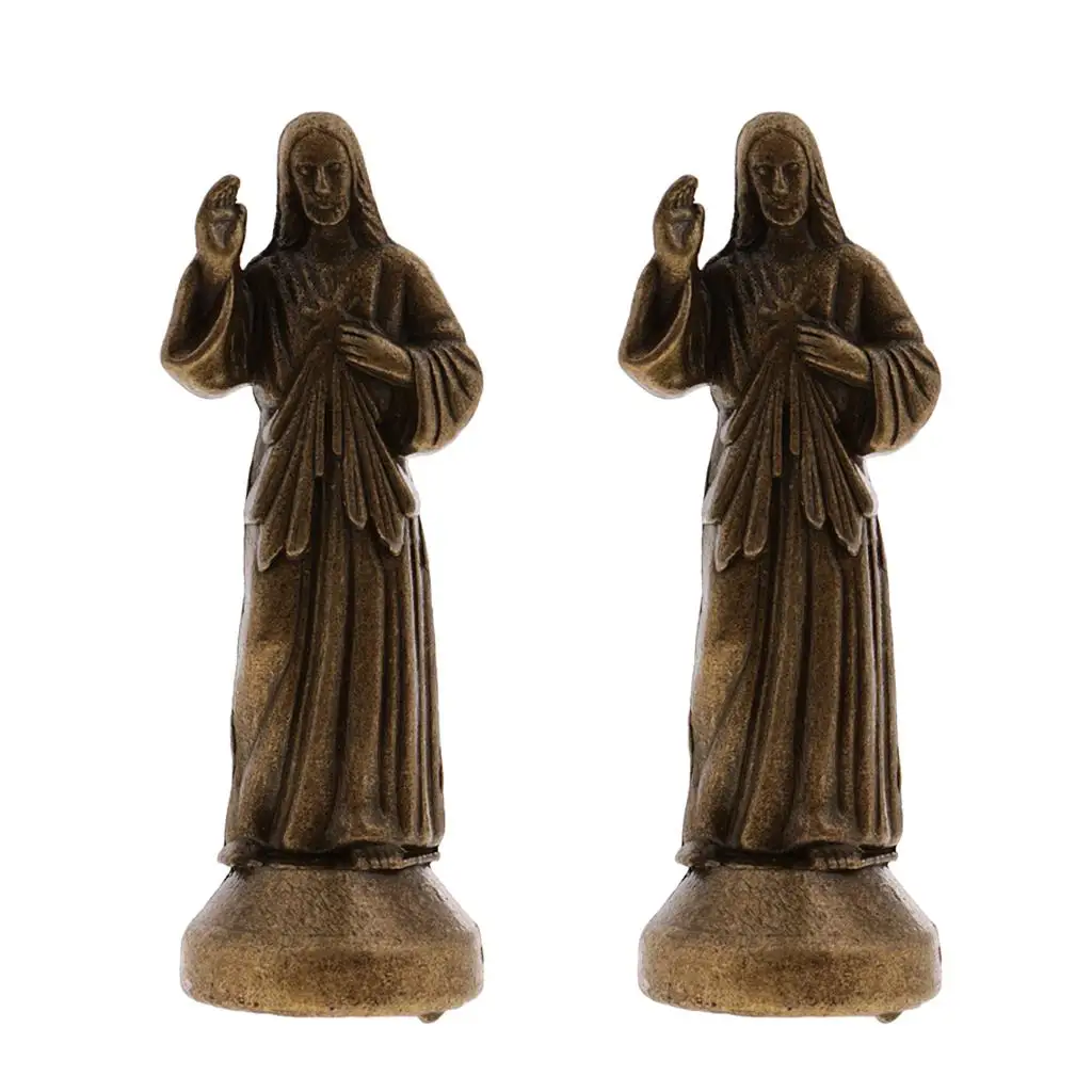 Christian statue home decor items mini holy religious figurine decoration statue bronze 5cm X2