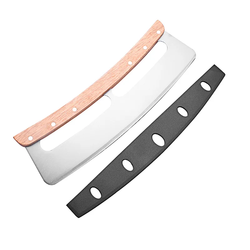 35cm Large Pizza Cutter Sharp Rocker Blade Stainless Steel Pizza Slicer Knife with Cover Kitchen Tools Accessories