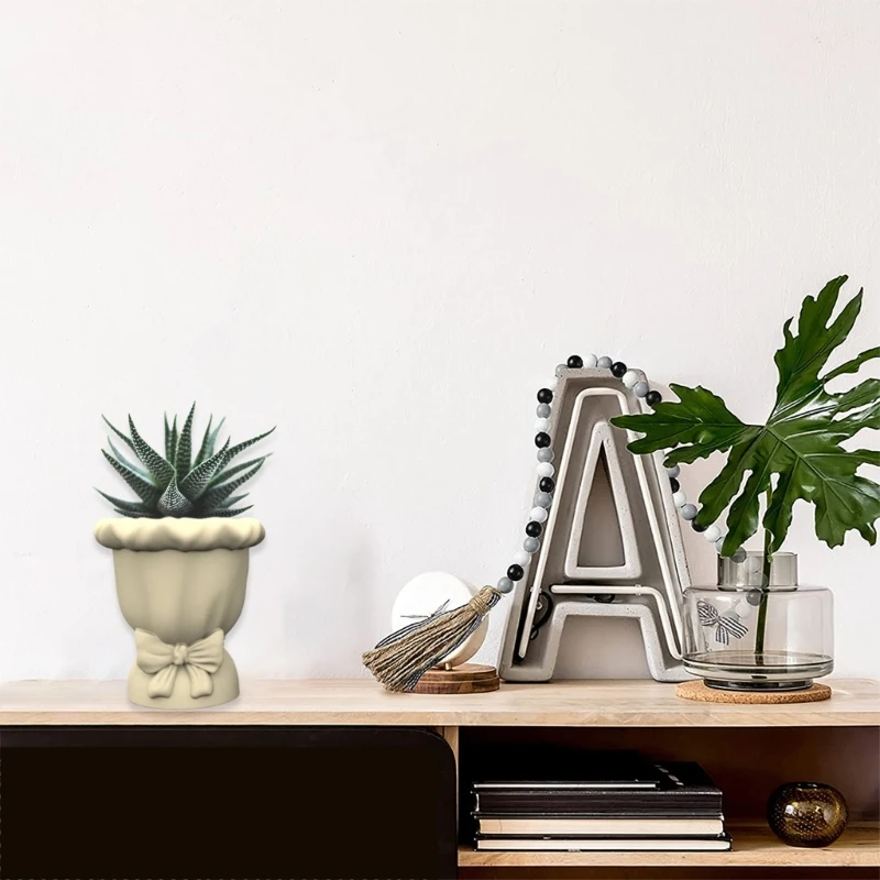Versatile Bowknot Planter Silicone Mold for Bowknot Flower Vase Home Decoration